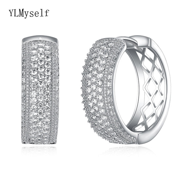 25mm diameter hoop earrings Shiny Zirconia Stones Jewelry Jewellery Circle design Luxury earring for women