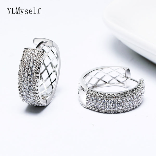 25mm diameter hoop earrings Shiny Zirconia Stones Jewelry Jewellery Circle design Luxury earring for women