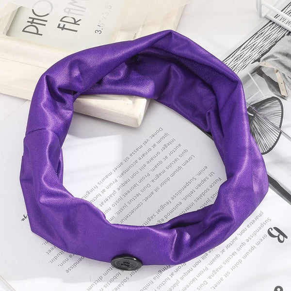 Printed Hairband With Button Face Holder Wearing Protect Ears Head Wrap Headband Hair Accessories заколки для волос Headbands