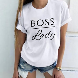 Women Tshirt Harajuku Boss Lady Letter Print T shirt Funny Female T-shirt Leisure Fashion Aesthetic Tshirt
