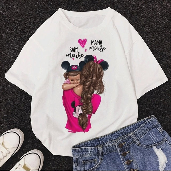 ZOGANKIN Girl Mom T shirt Women Mother's Love Print Black T-shirt Harajuku Mama TShirt Vogue Tops tee shirt Femme