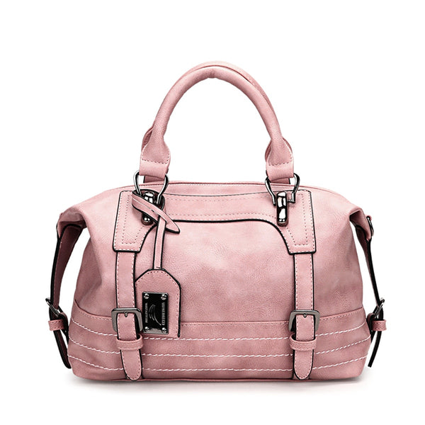 2020 New Women Bag Oil Wax Leather Handbags Luxury Lady Handbags Boston Bag  Single Shoulder Bag Ladies Tote Bag Crossbody Bag