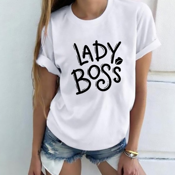 Women Tshirt Harajuku Boss Lady Letter Print T shirt Funny Female T-shirt Leisure Fashion Aesthetic Tshirt