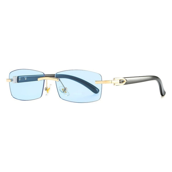 JASPEER Punk Rimless Rectangle Sunglasses Men Women Vintage Shades UV400 Driving Sun Glass Frameless Gradient Fashion Eyewear