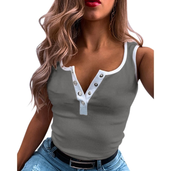 Women Tank Tops Cotton Solid Patchwork Skinny Sleveless Top Summer Women Clothing Ladies Sexy Tank Tops