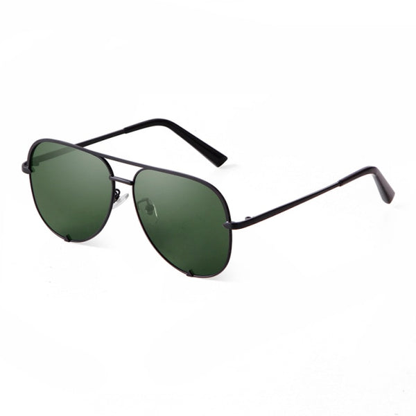 WHOCUTIE Vintage Oversized Sunglasses Women Men Brand Designe Retro Pilot Frame Flat Top Sun Glasses Black Gradient Shades UV400