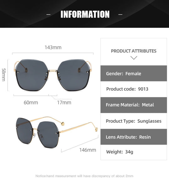 JASPEER 2021 Fashion Gradient Sunglasses Women Rimiless Sun Glasses Men Cut Trimmed Lens Metal Temples Female UV400 Eyewear
