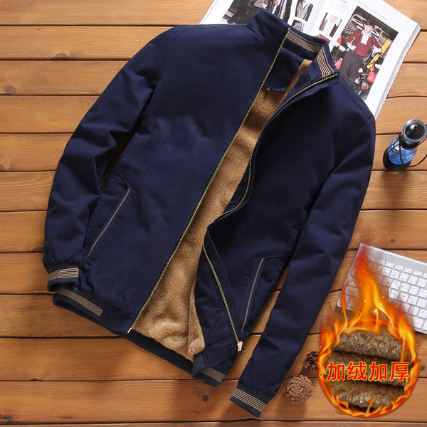 Winter Jackets Men's Casual Cotton Fleece Bomber Jacket Men Fashion Baseball Hip Hop Streetwear Slim Warm Coats Brand Clothing