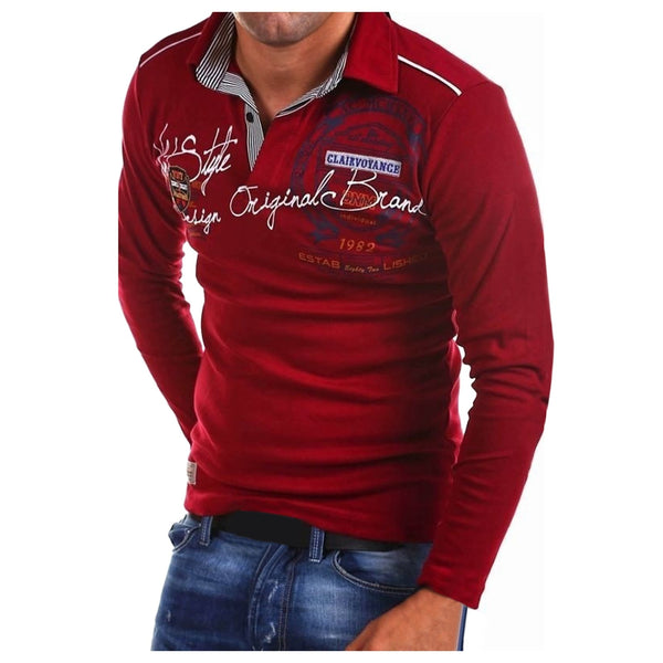 Fall Fashion Lapel Collar Shirt Jacket Men's Casual Slim Print Long Sleeve T Shirt Top Blouse Shirt Blouse Shirt Male Clothing